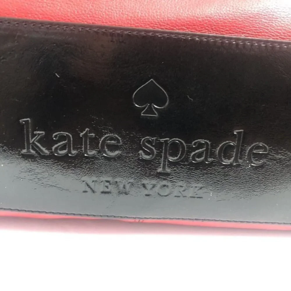 Kate Spade Handbag Satchel leather Red black with bow